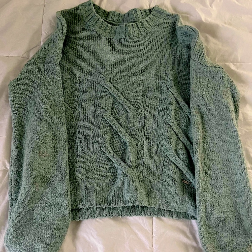 Hollister Sweaters | Comfy Cable Knit Sweater | Color: Blue/Green | Size: S |